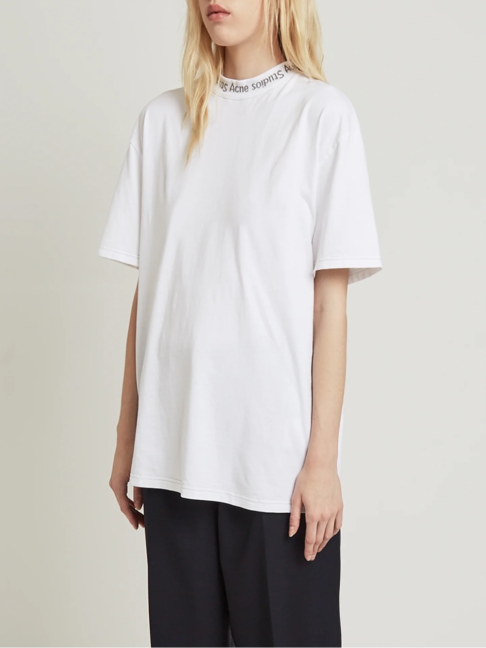 Acne studios logo neck cotton t shirt small